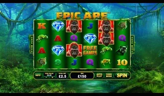 Tampilan visual slot Epic Ape dengan tema hutan rimba